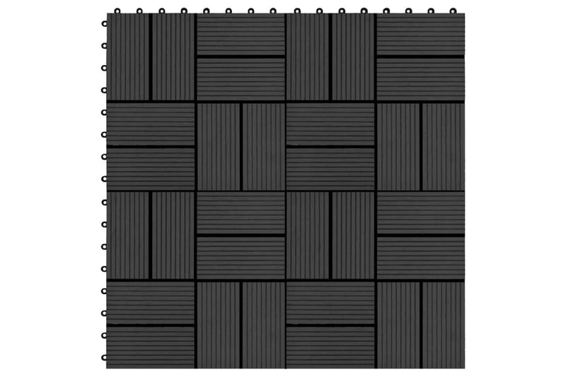 Terrassebord 22 stk 30x30 cm 2 kvm WPC svart - Verandagulv & terrassebord - Treheller & trefliser balkong - Utegulv & tregulv - Trehelle & gulvhelle