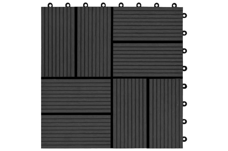Terrassebord 22 stk 30x30 cm 2 kvm WPC svart - Hus & oppussing - Bygg - Tre & virke - Heller & terrassevirke - Trehelle & gulvhelle