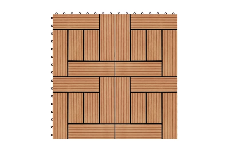 Terrassebord 22 stk 30x30 cm 2 kvm WPC teakfarge - Brun - Utegulv & tregulv - Trehelle & gulvhelle - Verandagulv & terrassebord - Treheller & trefliser balkong