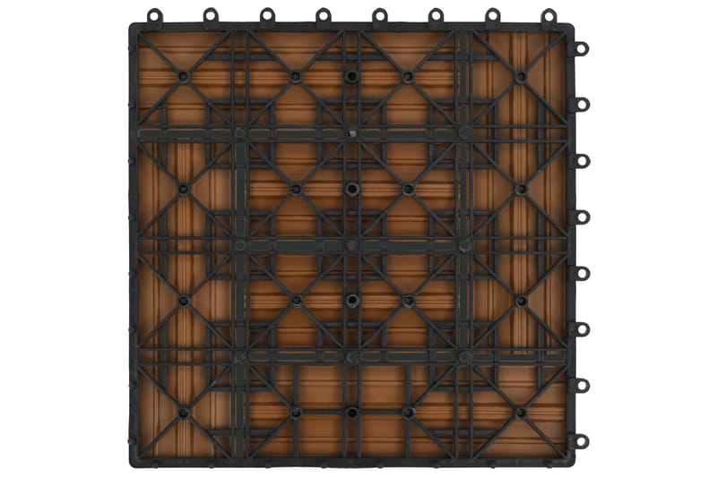 Terrassebord 22 stk 30x30 cm 2 kvm WPC teakfarge - Brun - Hus & oppussing - Bygg - Tre & virke - Heller & terrassevirke - Trehelle & gulvhelle