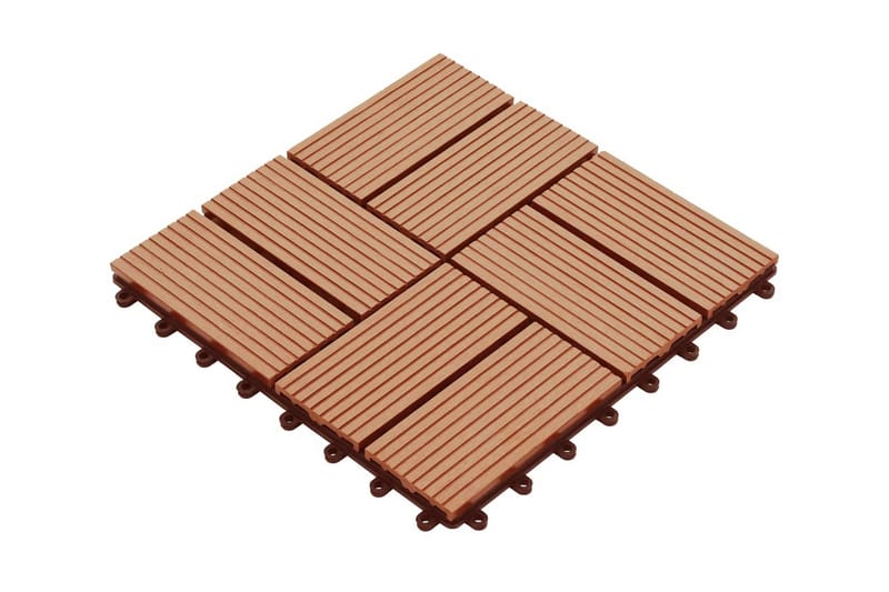 Terrassebord 22 stk 30x30 cm 2 kvm WPC teakfarge - Hus & oppussing - Bygg - Tre & virke - Heller & terrassevirke - Trehelle & gulvhelle