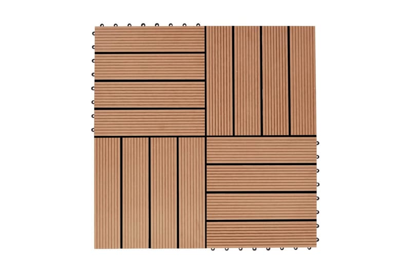 Terrassebord 22 stk 30x30 cm 2 kvm WPC teakfarge - Verandagulv & terrassebord - Treheller & trefliser balkong - Utegulv & tregulv - Trehelle & gulvhelle