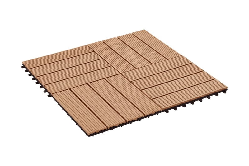 Terrassebord 22 stk 30x30 cm 2 kvm WPC teakfarge - Hus & oppussing - Bygg - Tre & virke - Heller & terrassevirke - Trehelle & gulvhelle
