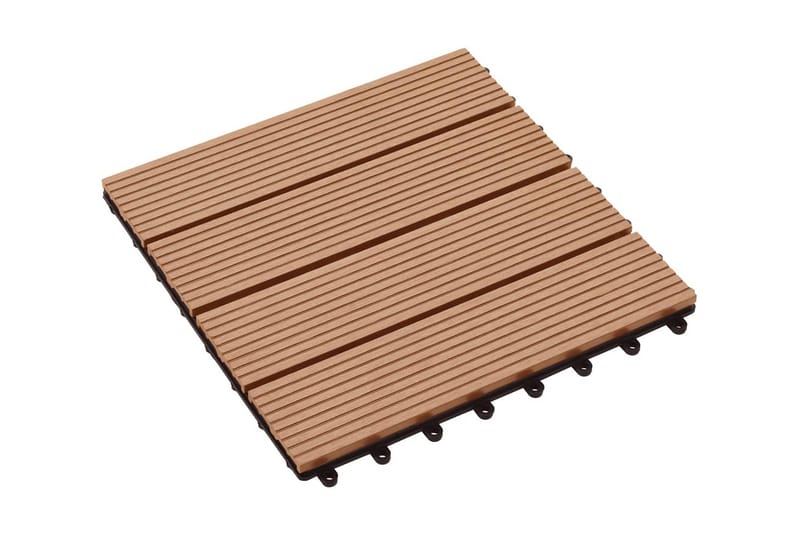 Terrassebord 22 stk 30x30 cm 2 kvm WPC teakfarge - Hus & oppussing - Bygg - Tre & virke - Heller & terrassevirke - Trehelle & gulvhelle