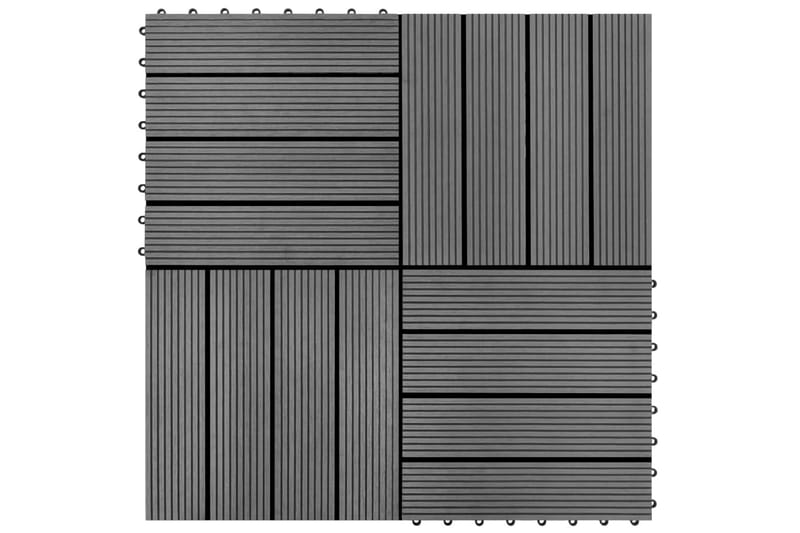Terrassebord 22 stk 30x30cm 2 kvm WPC grå - Hus & oppussing - Bygg - Tre & virke - Heller & terrassevirke - Trehelle & gulvhelle