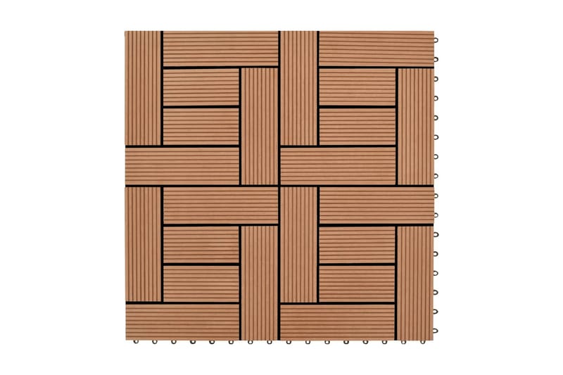 Terrassebord 22 stk WPC 30x30 cm 2 kvm WPC brun - Utegulv & tregulv - Trehelle & gulvhelle - Verandagulv & terrassebord - Treheller & trefliser balkong