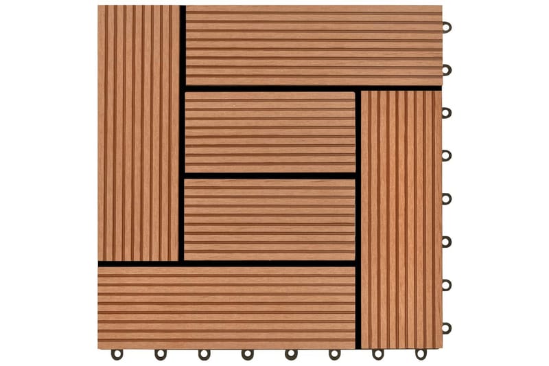 Terrassebord 22 stk WPC 30x30 cm 2 kvm WPC brun - Hus & oppussing - Bygg - Tre & virke - Heller & terrassevirke - Trehelle & gulvhelle