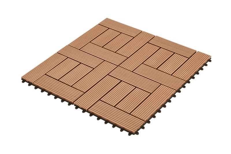 Terrassebord 22 stk WPC 30x30 cm 2 kvm WPC brun - Hus & oppussing - Bygg - Tre & virke - Heller & terrassevirke - Trehelle & gulvhelle