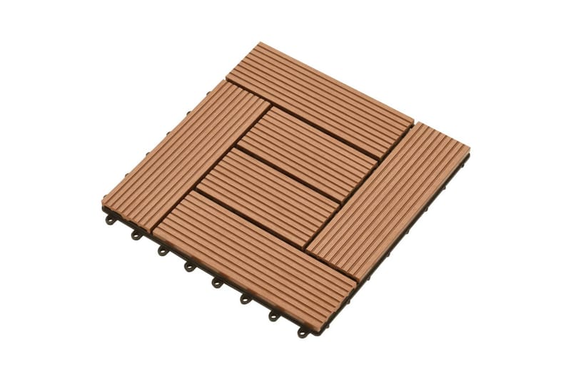 Terrassebord 22 stk WPC 30x30 cm 2 kvm WPC brun - Hus & oppussing - Bygg - Tre & virke - Heller & terrassevirke - Trehelle & gulvhelle