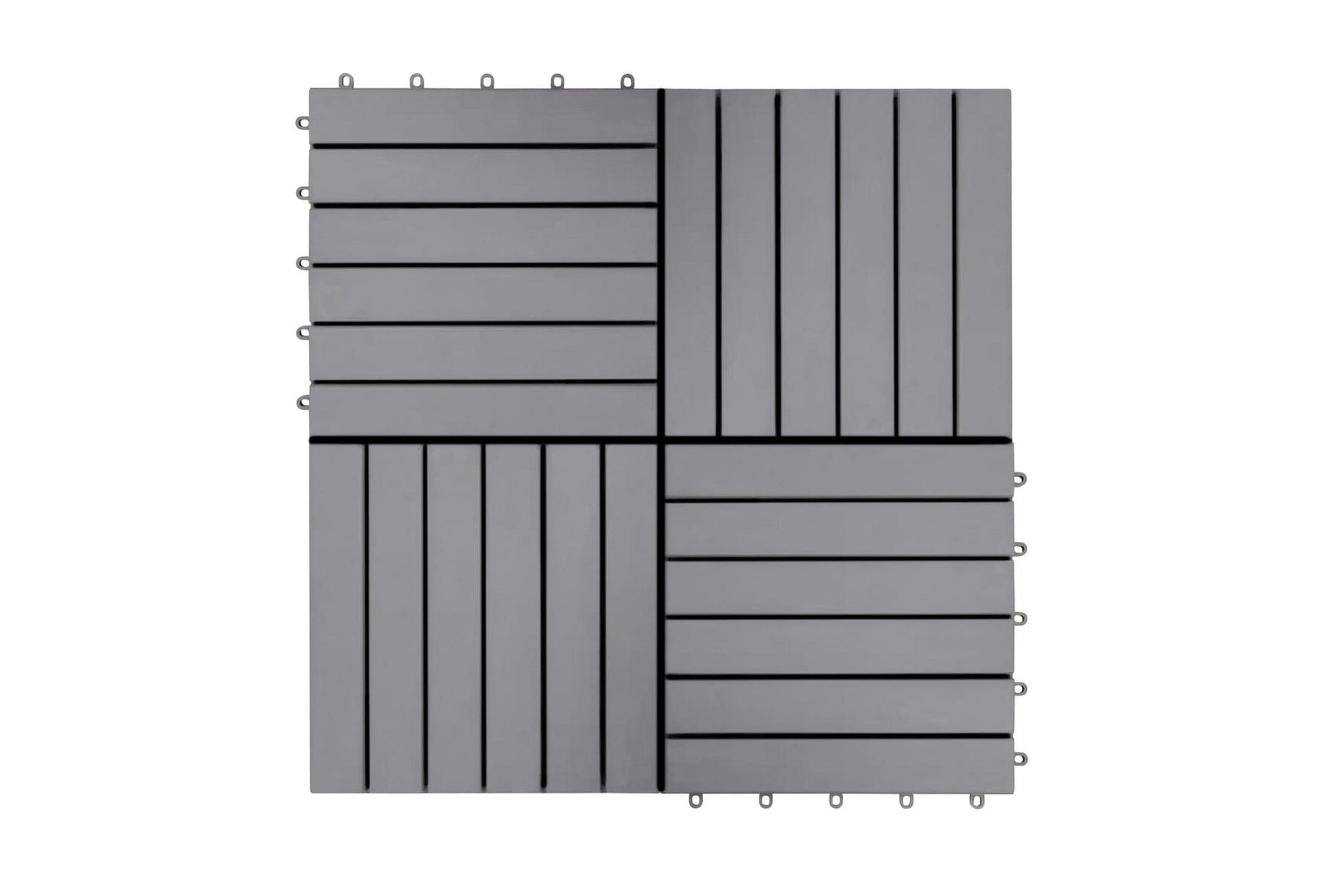 Terrassebord 30 stk gråvasket 30x30 cm heltre akasie - Grå - Hus & oppussing - Bygg - Tre & virke - Heller & terrassevirke - Trehelle & gulvhelle