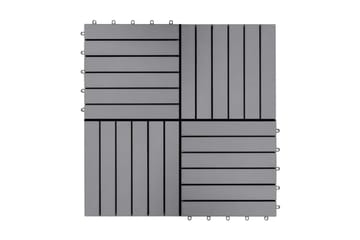Terrassebord 30 stk gråvasket 30x30 cm heltre akasie - Grå - Hus & oppussing - Bygg - Tre & virke - Heller & terrassevirke - Trehelle & gulvhelle