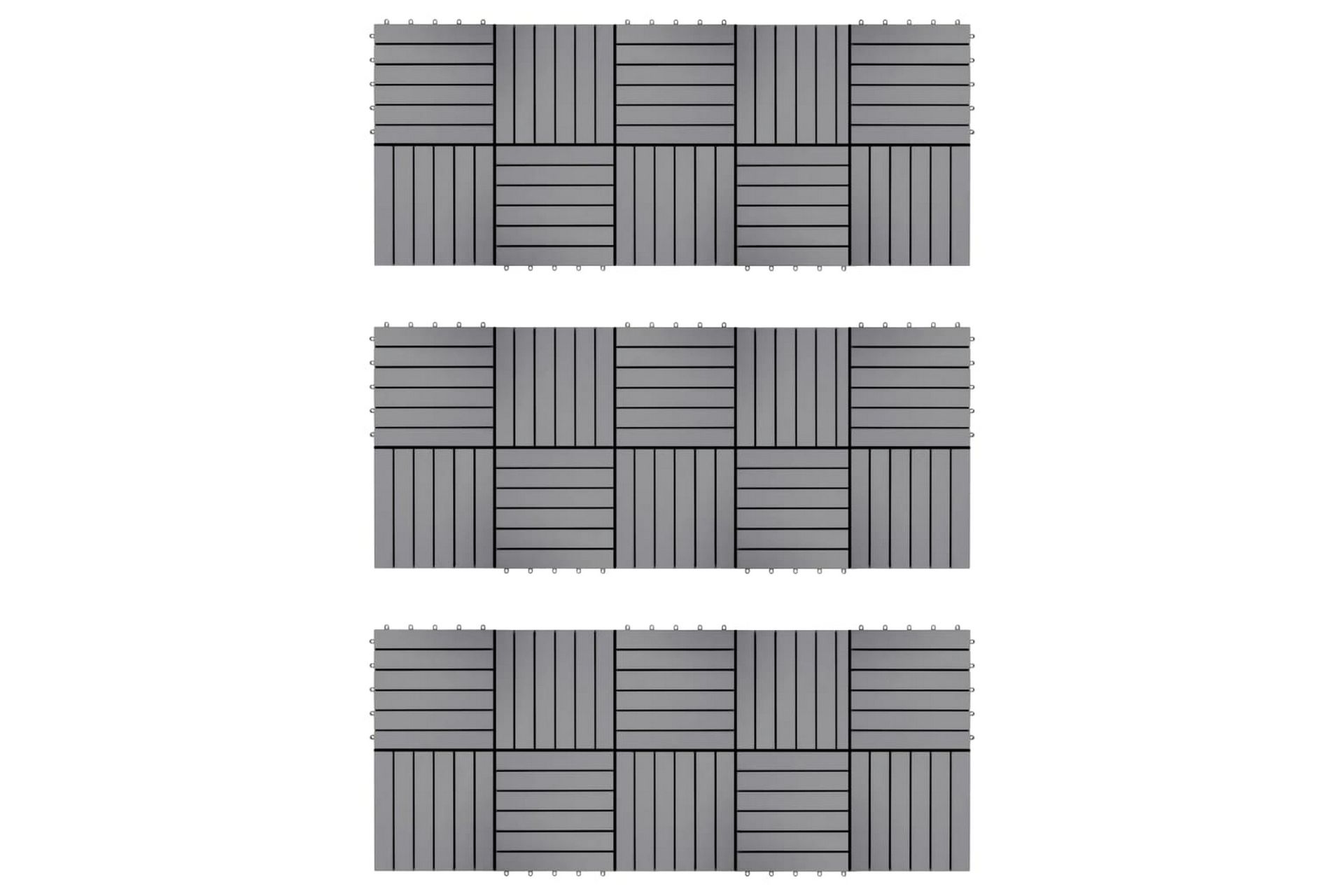Terrassebord 30 stk gråvasket 30x30 cm heltre akasie - Grå - Hus & oppussing - Bygg - Tre & virke - Heller & terrassevirke - Trehelle & gulvhelle