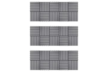 Terrassebord 30 stk gråvasket 30x30 cm heltre akasie - Grå - Hus & oppussing - Bygg - Tre & virke - Heller & terrassevirke - Trehelle & gulvhelle