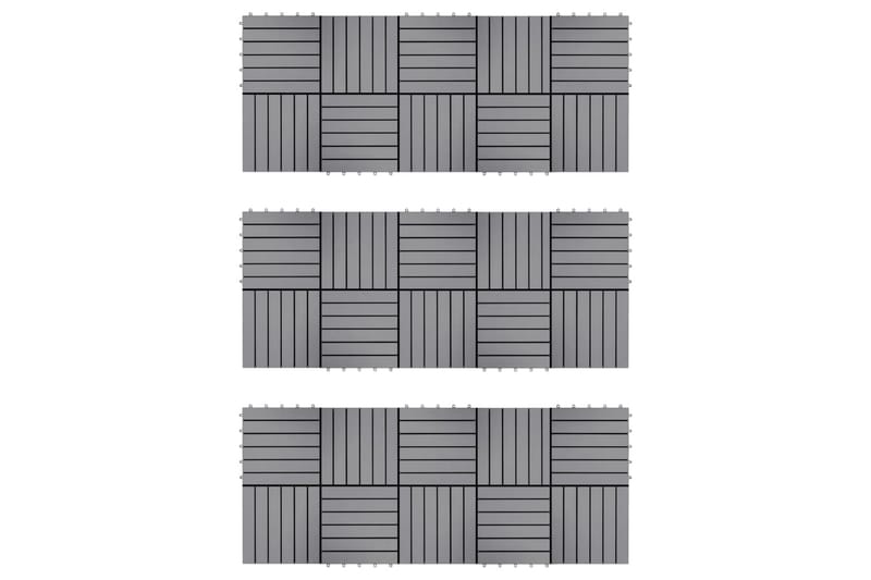 Terrassebord 30 stk gråvasket 30x30 cm heltre akasie - Grå - Hus & oppussing - Bygg - Tre & virke - Heller & terrassevirke - Trehelle & gulvhelle