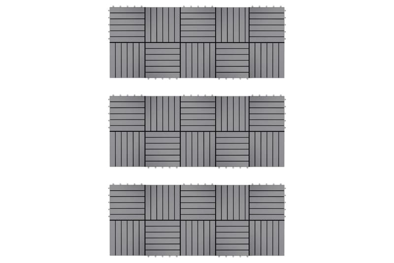 Terrassebord 30 stk gråvasket 30x30 cm heltre akasie - Grå - Verandagulv & terrassebord - Treheller & trefliser balkong - Utegulv & tregulv - Trehelle & gulvhelle