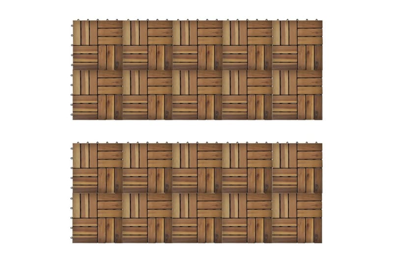 Terrassebord 30 x 30 cm Akasie Sett med 20 - Hus & oppussing - Bygg - Tre & virke - Heller & terrassevirke - Trehelle & gulvhelle