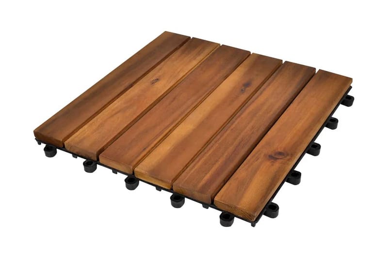 Terrassebord Vertikalt Mønster 30 x 30 cm Akasie Sett med 20 - Hus & oppussing - Bygg - Tre & virke - Heller & terrassevirke - Trehelle & gulvhelle