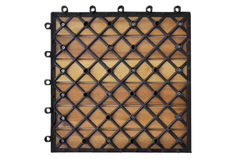 Terrassebord Vertikalt Mønster 30 x 30 cm Akasie Sett med 20 - Hus & oppussing - Bygg - Tre & virke - Heller & terrassevirke - Trehelle & gulvhelle