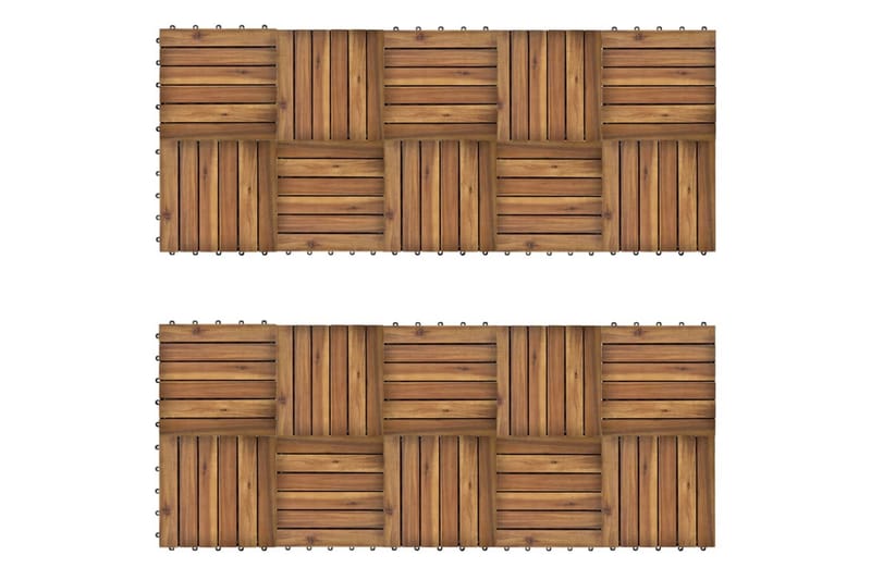 Terrassebord Vertikalt Mønster 30 x 30 cm Akasie Sett med 20 - Hus & oppussing - Bygg - Tre & virke - Heller & terrassevirke - Trehelle & gulvhelle