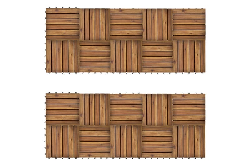 Terrassebord Vertikalt Mønster 30 x 30 cm Akasie Sett med 20 - Utegulv & tregulv - Trehelle & gulvhelle - Verandagulv & terrassebord - Treheller & trefliser balkong