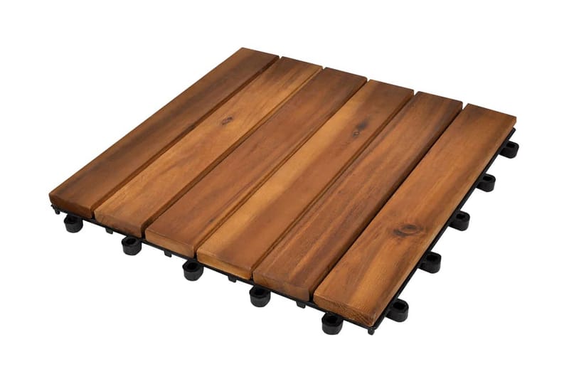 Terrassebord Vertikalt Mønster 30 x 30 cm Akasie Sett med 30 - Hus & oppussing - Bygg - Tre & virke - Heller & terrassevirke - Trehelle & gulvhelle