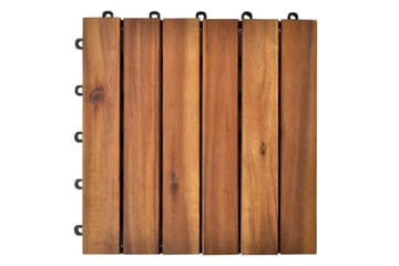 Terrassebord Vertikalt Mønster 30 x 30 cm Akasie Sett med 30 - Hus & oppussing - Bygg - Tre & virke - Heller & terrassevirke - Trehelle & gulvhelle