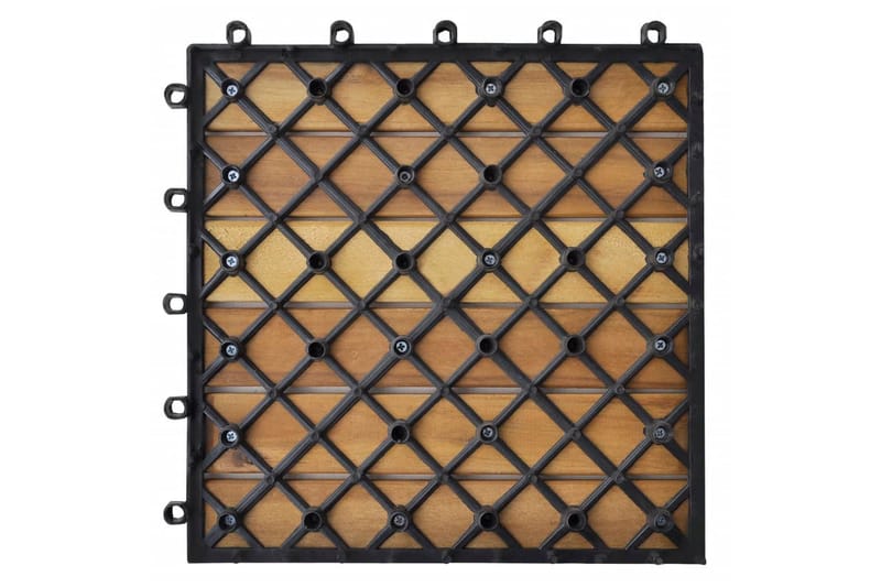 Terrassebord Vertikalt Mønster 30 x 30 cm Akasie Sett med 30 - Hus & oppussing - Bygg - Tre & virke - Heller & terrassevirke - Trehelle & gulvhelle