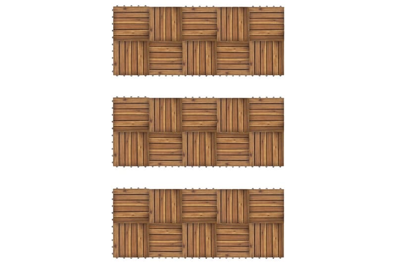 Terrassebord Vertikalt Mønster 30 x 30 cm Akasie Sett med 30 - Verandagulv & terrassebord - Treheller & trefliser balkong - Utegulv & tregulv - Trehelle & gulvhelle