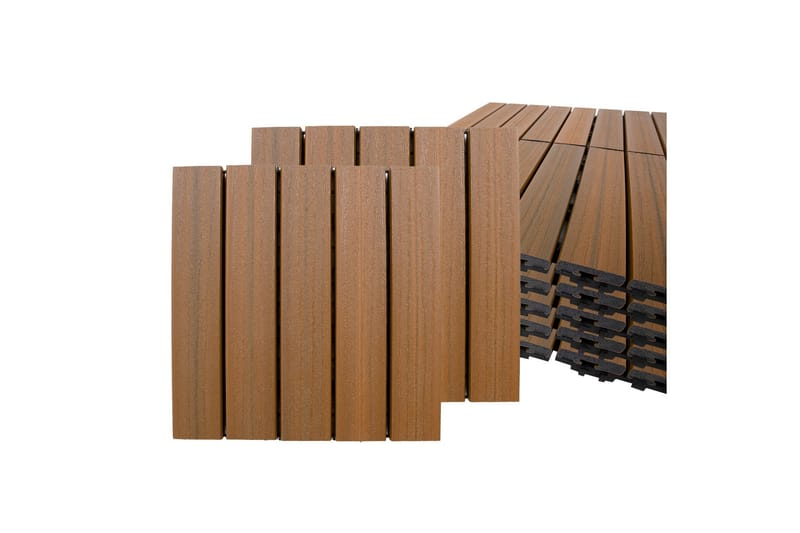 Terrasseplate 30x30x2,2 cm 2m² Brun - Verandagulv & terrassebord - Treheller & trefliser balkong - Utegulv & tregulv - Trehelle & gulvhelle