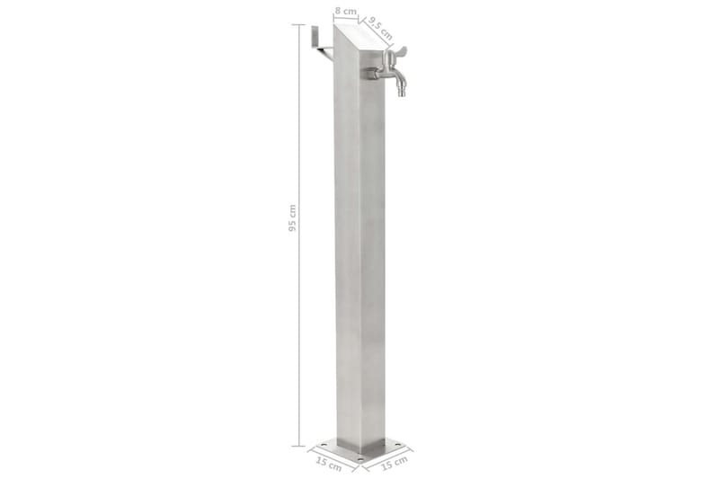 Vannsøyle for hage rustfritt stål firkantet 95 cm - Hus & oppussing - Bygg - Vann & avløp - Ventiler