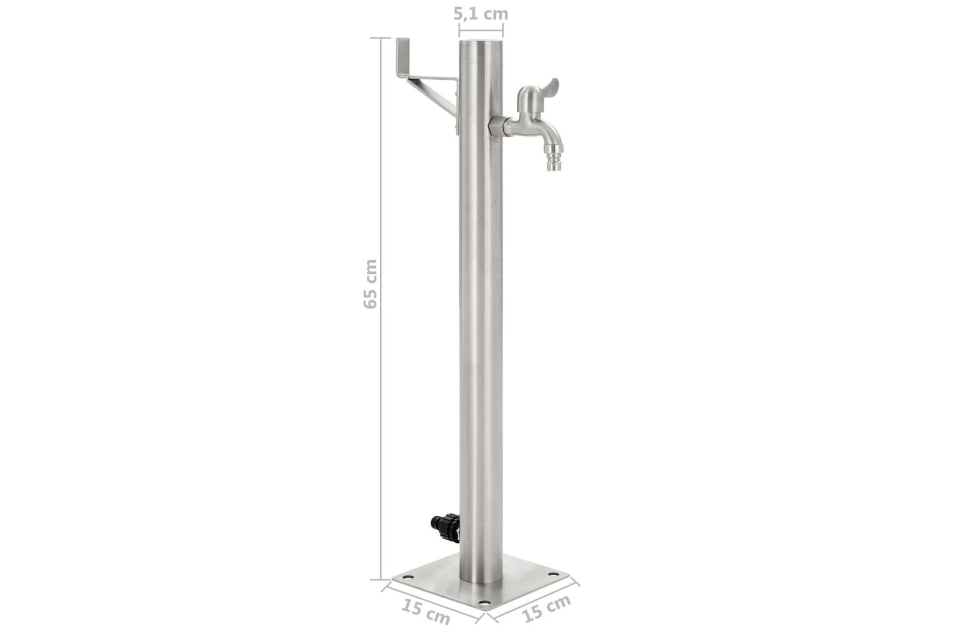 Vannsøyle for hage rustfritt stål rund 65 cm - Hus & oppussing - Bygg - Vann & avløp - Ventiler