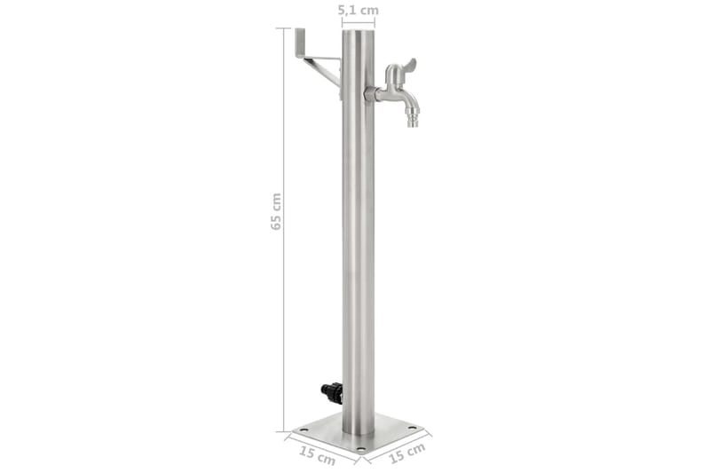 Vannsøyle for hage rustfritt stål rund 65 cm - Hus & oppussing - Bygg - Vann & avløp - Ventiler