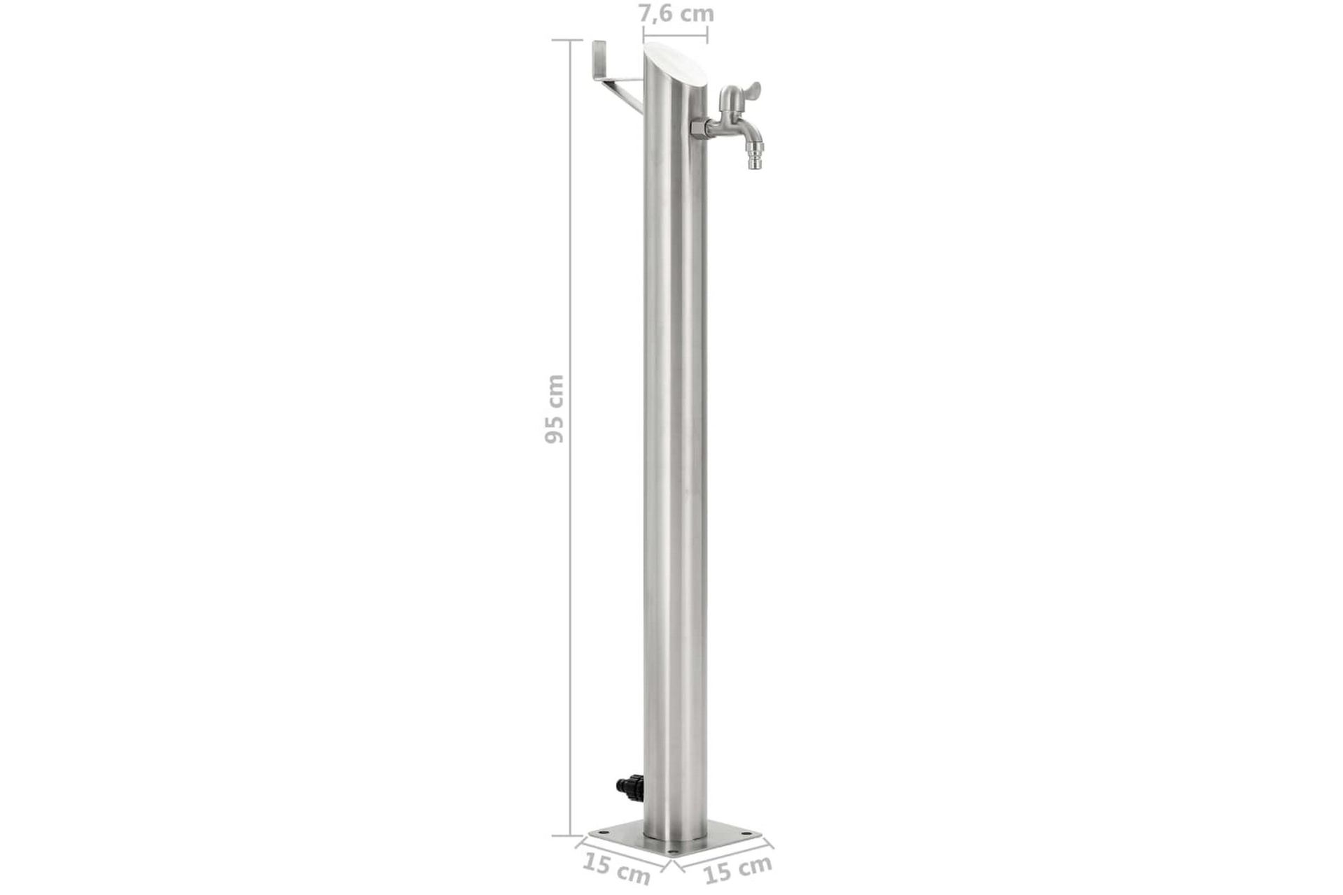Vannsøyle for hage rustfritt stål rund 95 cm - Hus & oppussing - Bygg - Vann & avløp - Ventiler