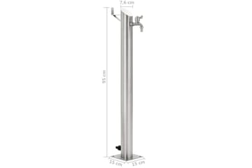 Vannsøyle for hage rustfritt stål rund 95 cm - Hus & oppussing - Bygg - Vann & avløp - Ventiler
