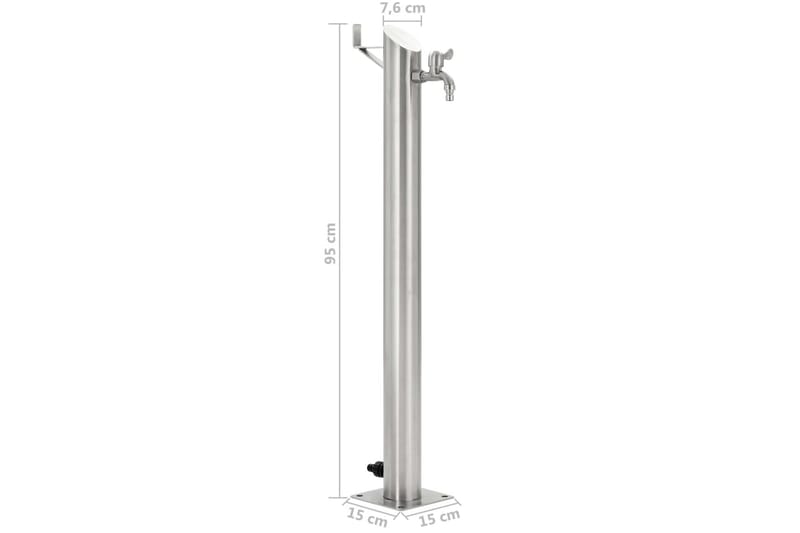 Vannsøyle for hage rustfritt stål rund 95 cm - Hus & oppussing - Bygg - Vann & avløp - Ventiler