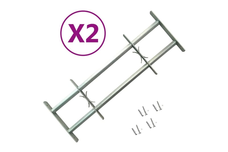 Justerbare vindusgitter 2 stk 700-1050 mm - Hus & oppussing - Bygg - Vinduer - Vindustilbehør - Vindusgitter