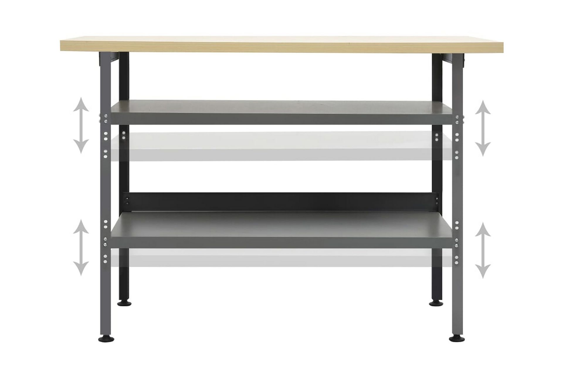 Arbeidsbenk grå 120x60x85 cm stål - Hus & oppussing - Garasje & verksted - Garasjeinteriør & garasjeoppbevarin