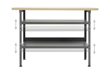 Arbeidsbenk grå 120x60x85 cm stål - Hus & oppussing - Garasje & verksted - Garasjeinteriør & garasjeoppbevarin