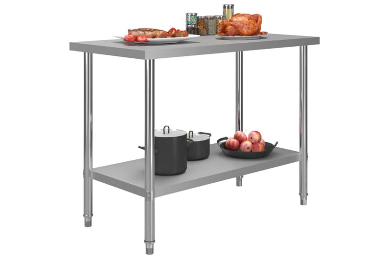 Arbeidsbord for kjøkken 120x60x85 cm rustfritt stål - Hus & oppussing - Garasje & verksted - Garasjeinteriør & garasjeoppbevarin