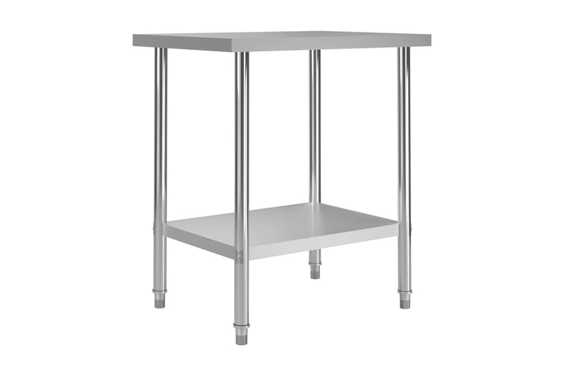 Arbeidsbord for kjøkken 80x60x85 cm rustfritt stål - Garasjeinteriør & garasjeoppbevarin - Arbeidsbenk