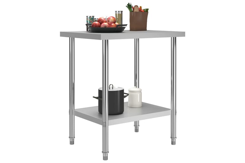 Arbeidsbord for kjøkken 80x60x85 cm rustfritt stål - Hus & oppussing - Garasje & verksted - Garasjeinteriør & garasjeoppbevarin