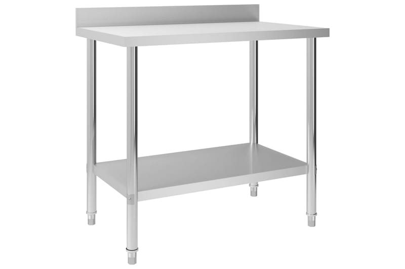 Arbeidsbord for kjøkken m. bakplater 100x60x93 stål - Hus & oppussing - Garasje & verksted - Garasjeinteriør & garasjeoppbevarin
