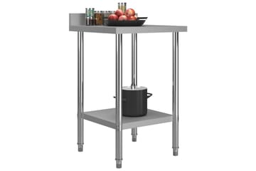 Arbeidsbord for kjøkken m. bakplater 60x60x93 rustfritt stål - Hus & oppussing - Garasje & verksted - Garasjeinteriør & garasjeoppbevarin