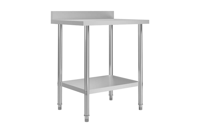 Arbeidsbord for kjøkken m. bakplater 80x60x93 rustfritt stål - Garasjeinteriør & garasjeoppbevarin - Arbeidsbenk