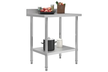 Arbeidsbord for kjøkken m. bakplater 80x60x93 rustfritt stål - Hus & oppussing - Garasje & verksted - Garasjeinteriør & garasjeoppbevarin