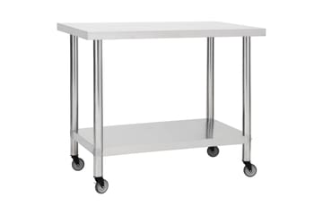 Arbeidsbord for kjøkken med hjul 100x30x85 cm rustfritt stål - Hus & oppussing - Garasje & verksted - Garasjeinteriør & garasjeoppbevarin