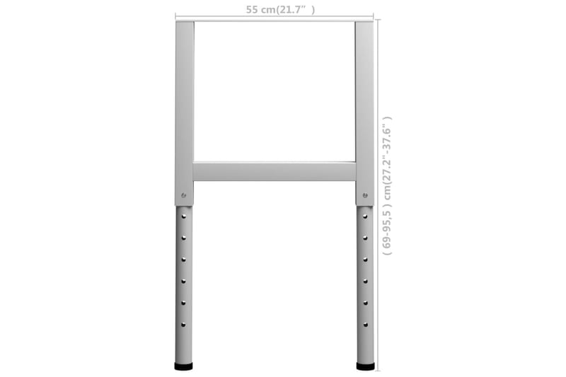 Justerbare arbeidsbenkerammer 2 stk metall 55x(69-95,5)cm - Grå - Hus & oppussing - Garasje & verksted - Garasjeinteriør & garasjeoppbevarin