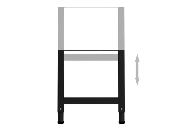 Justerbare arbeidsbenkerammer 2 stk metall 55x(69-95,5)cm - Svart - Hus & oppussing - Garasje & verksted - Garasjeinteriør & garasjeoppbevarin
