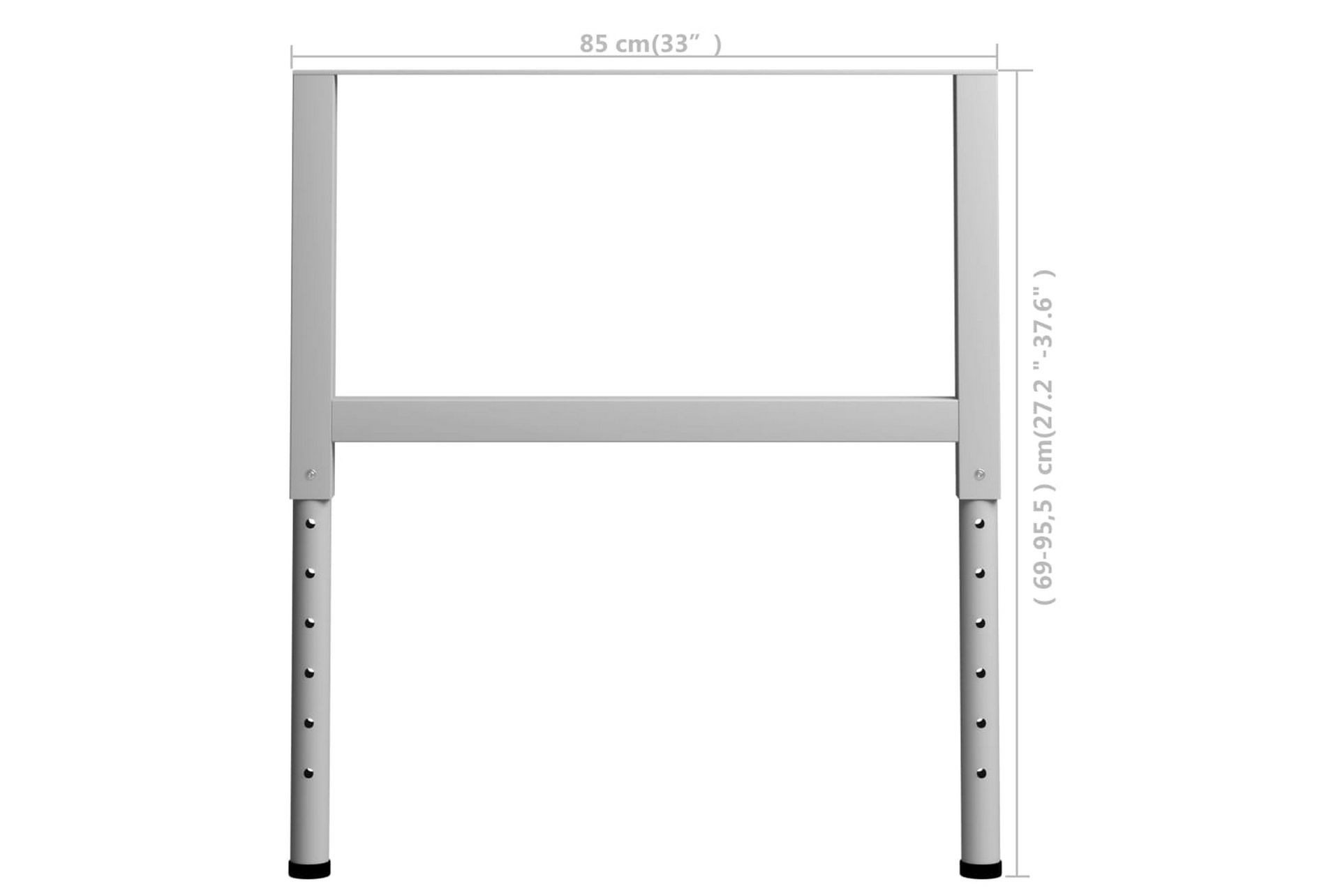 Justerbare arbeidsbenkerammer 2 stk metall 85x(69-95,5)cm - Grå - Hus & oppussing - Garasje & verksted - Garasjeinteriør & garasjeoppbevarin