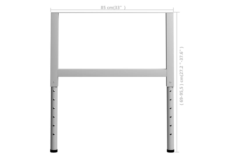 Justerbare arbeidsbenkerammer 2 stk metall 85x(69-95,5)cm - Grå - Garasjeinteriør & garasjeoppbevarin - Arbeidsbenk